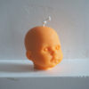 Orange Soy Wax Doll Head Candle